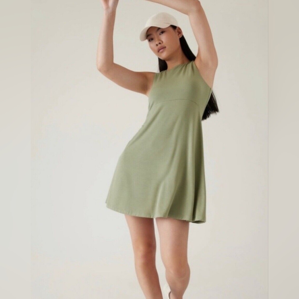 Athleta Light Olive Green Mini Dress